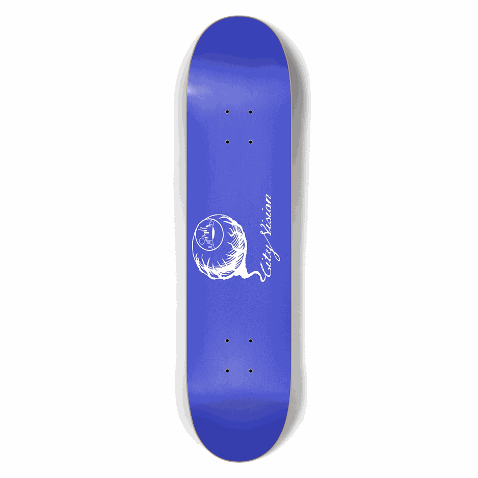 Blue and White Logo 7.50 City Vision Skateboards  City Vision Skateboards 7.50