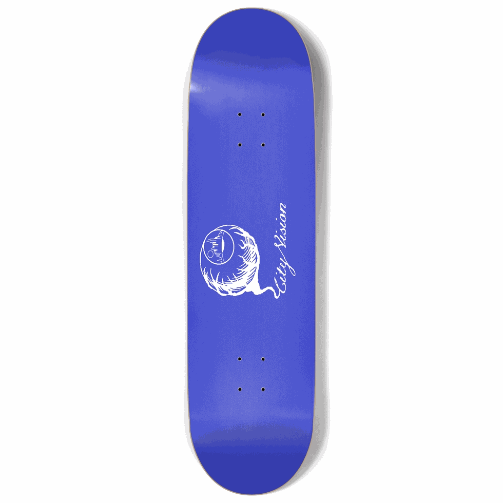 Blue and White Logo 9.00 City Vision Skateboards  City Vision Skateboards 9.00