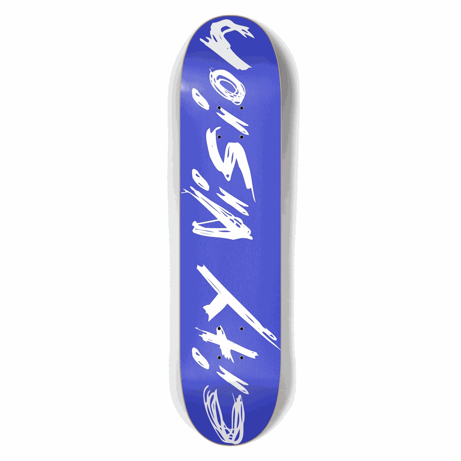 Blue and White Name 7.50 City Vision Skateboards  City Vision Skateboards 7.50