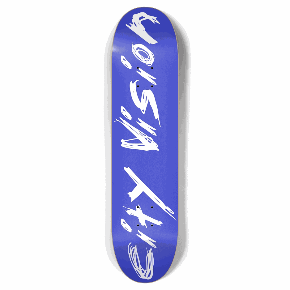 Blue and White Name 7.87 City Vision Skateboards  City Vision Skateboards 7.87