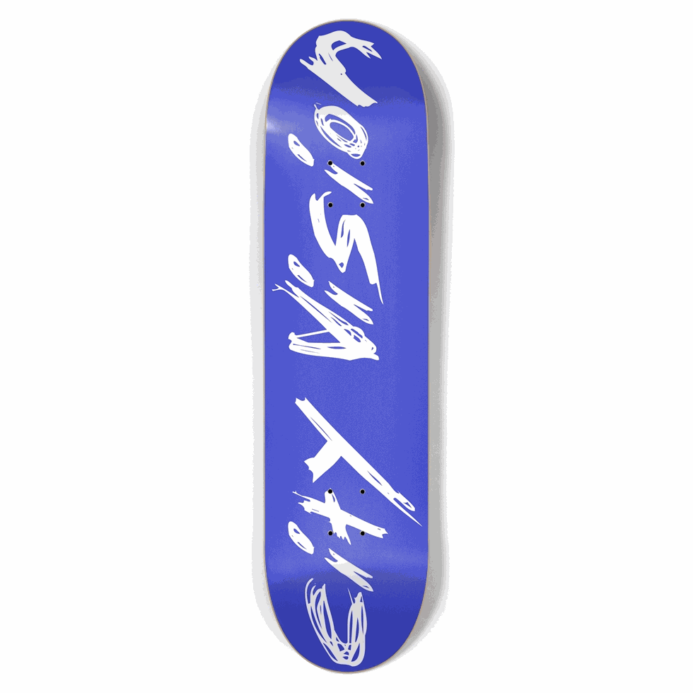 Blue and White Name 8.50 City Vision Skateboards  City Vision Skateboards 8.50