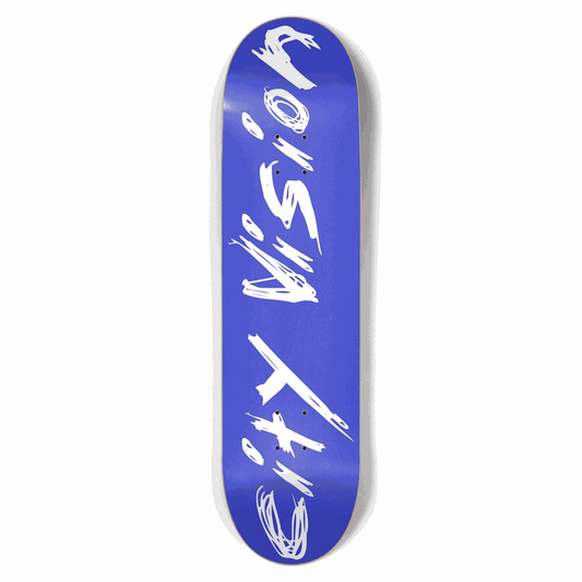 Blue and White Name 8.50 City Vision Skateboards  City Vision Skateboards 8.50