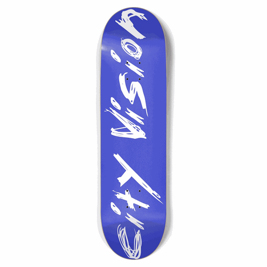 Blue and White Name 8.75 City Vision Skateboards  City Vision Skateboards 8.75