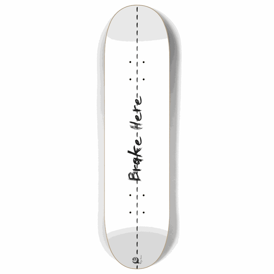 Brake Here 2 White 8.00 City Vision Skateboards  City Vision Skateboards 8.00