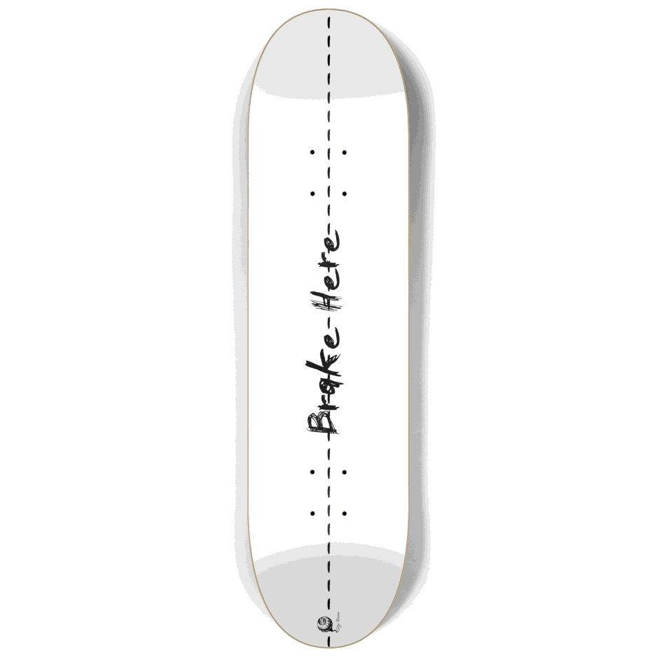 Brake Here 2 White 8.25 City Vision Skateboards  City Vision Skateboards 8.25