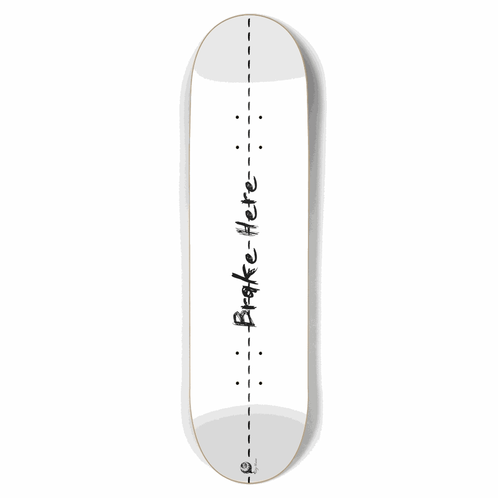 Brake Here 2 White 8.50 City Vision Skateboards  City Vision Skateboards 8.50