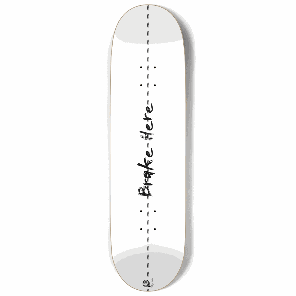 Brake Here 2 White 9.00 City Vision Skateboards  City Vision Skateboards 9.00