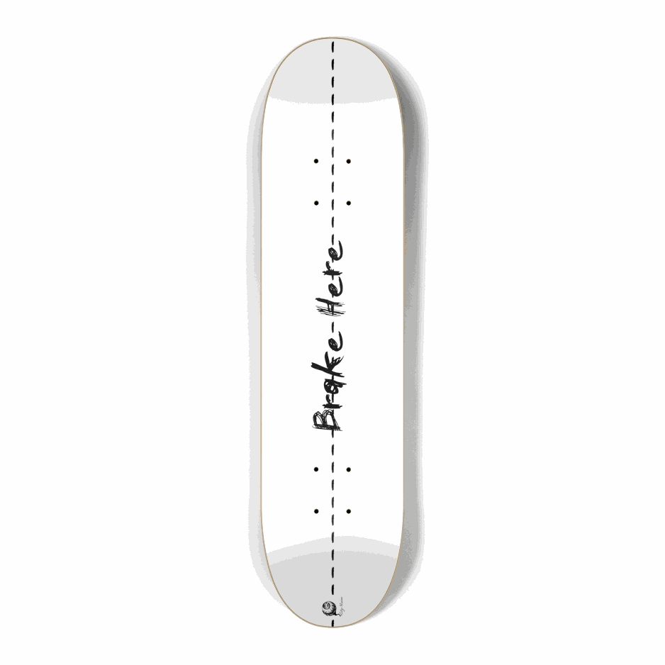 Brake Here 2 White Mini 7.25 City Vision Skateboards  City Vision Skateboards 7.25