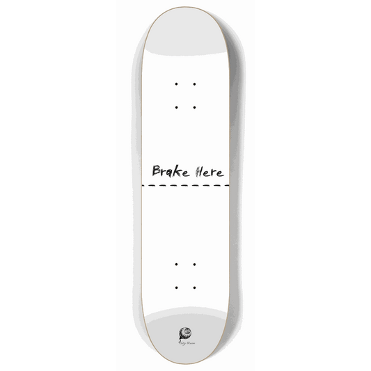 Skateboard - Brake Here White 8.00 by City Vision Skateboards (8.00)