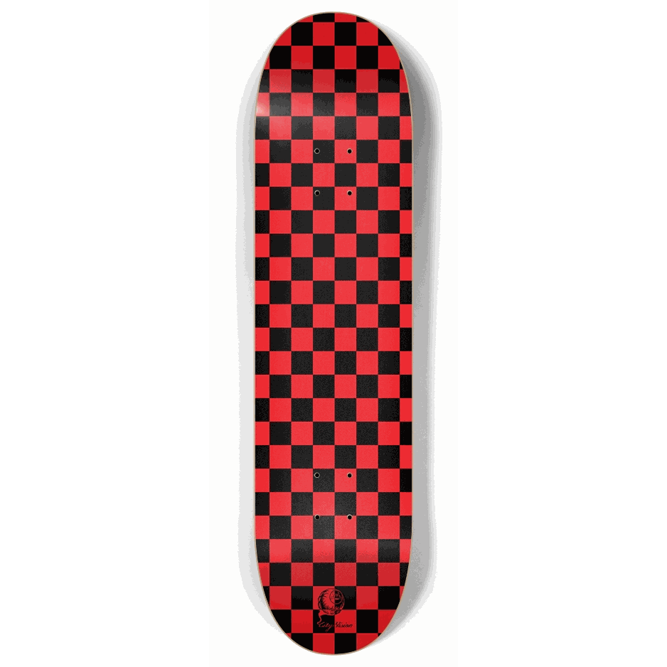Skateboard - Checkered Red 8.00 by City Vision Skateboards (8.00)