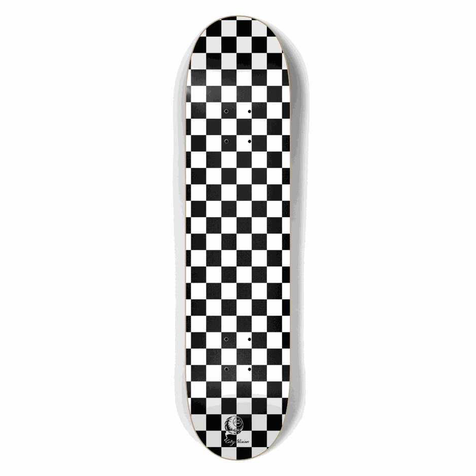 Checkered White 7.50 City Vision Skateboards