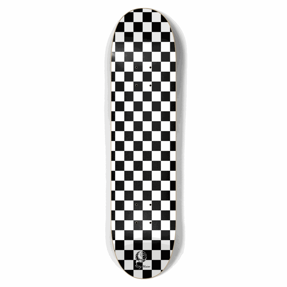 Checkered White 7.62 City Vision Skateboards