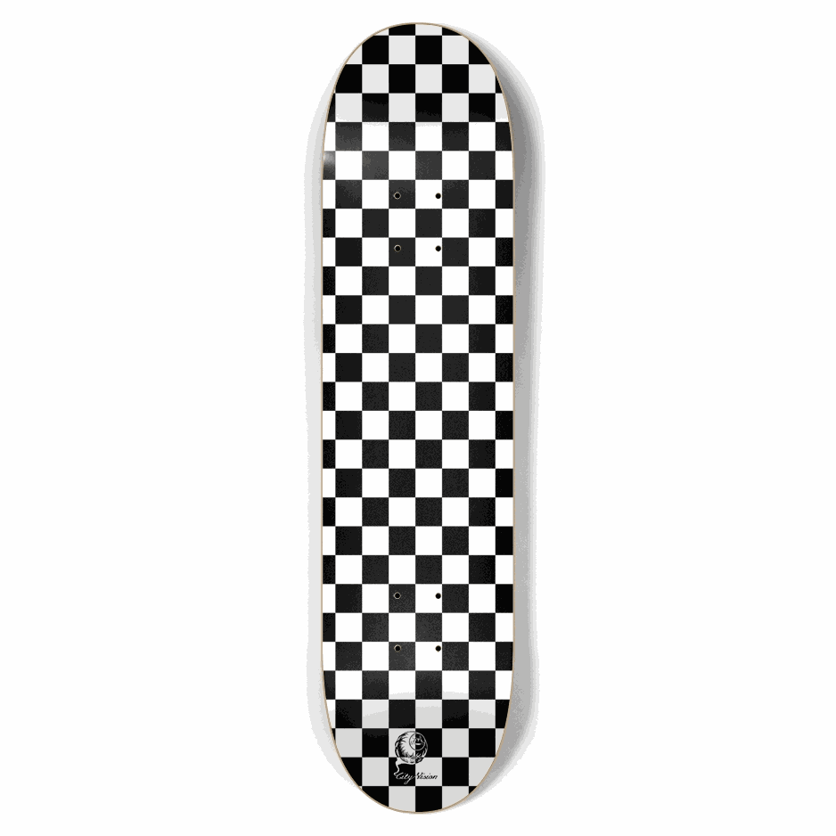 Checkered White 7.75 City Vision Skateboards