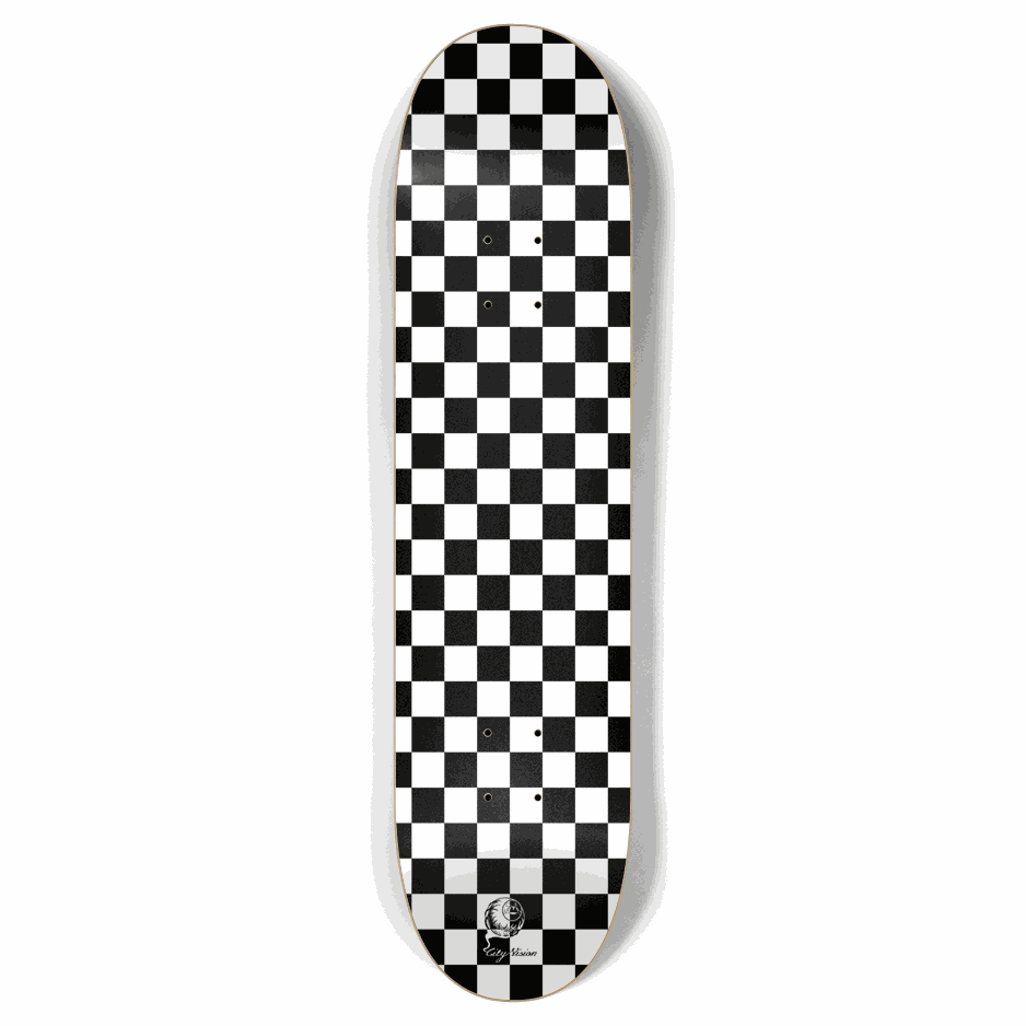 Checkered White 7.87 City Vision Skateboards
