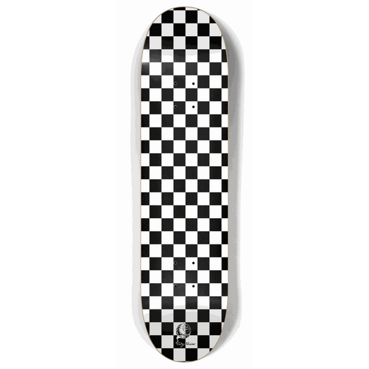 Skateboard - Checkered White 8.00 by City Vision Skateboards (8.00)