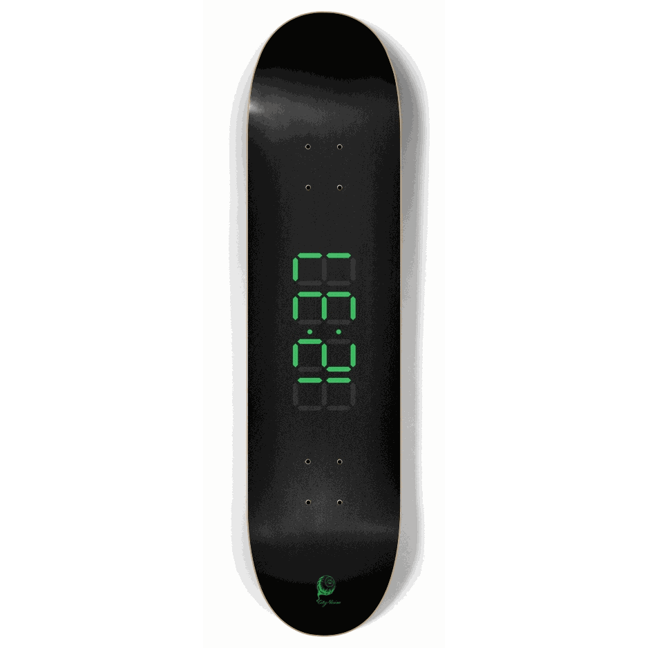 Skateboard - Clock Green 8.00 by City Vision Skateboards (8.00)