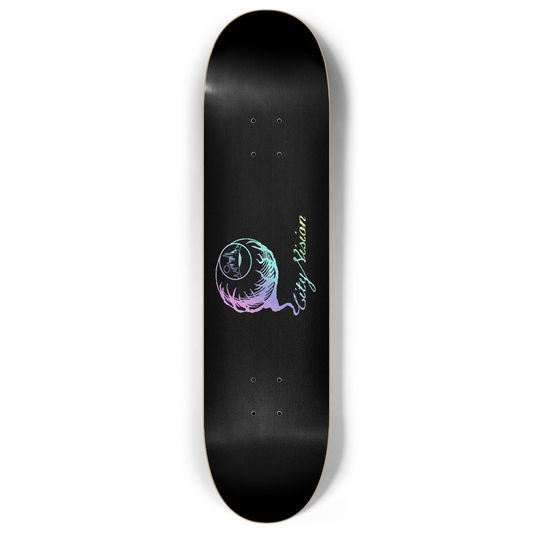Skateboard - Logo Light Rainbow Glitter Black 8.00 by City Vision Skateboards (8.00)