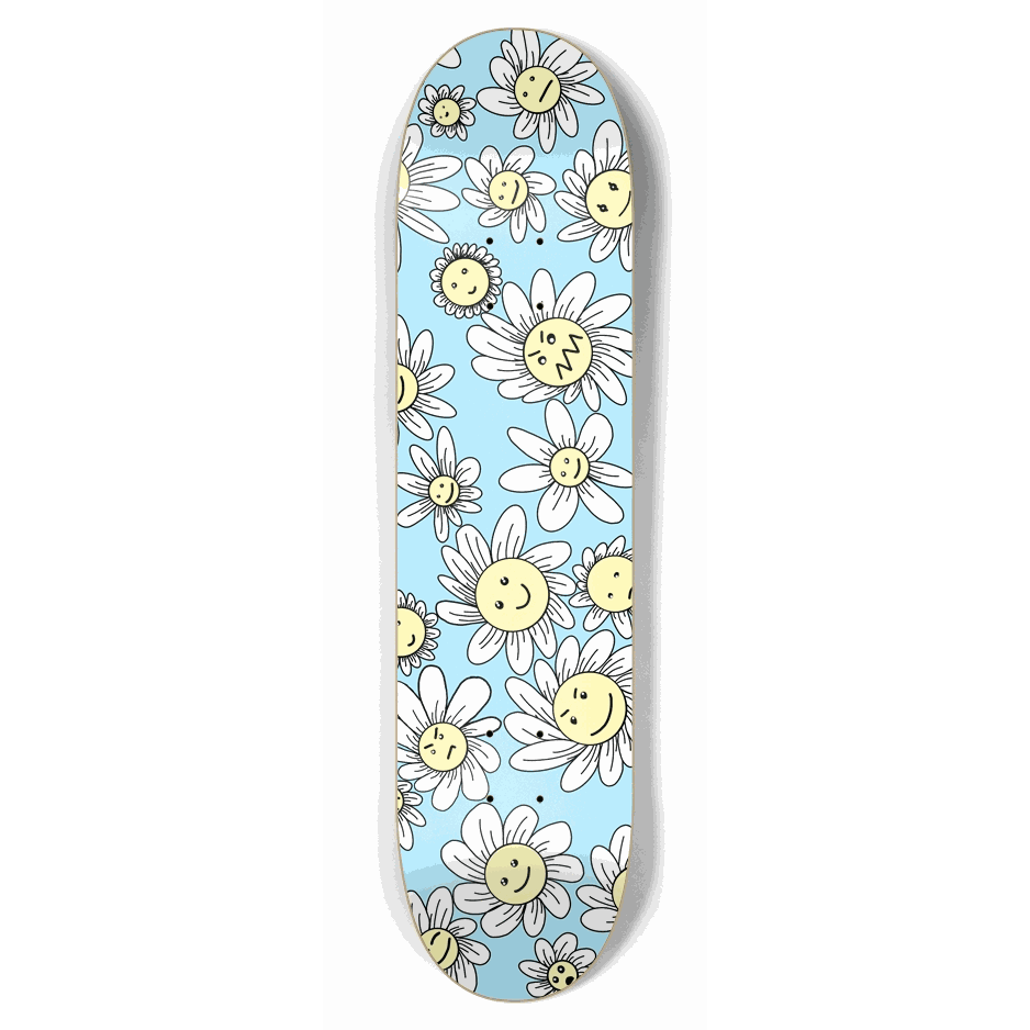Flower Frenzy (Blue) 7.75 City Vision Skateboards