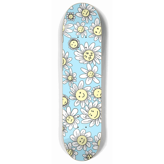 Skateboard - Flower Frenzy (Blue) 8.00 by City Vision Skateboards (8.00)
