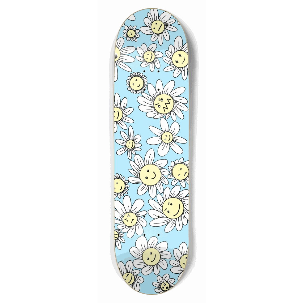 Flower Frenzy (Blue) 8.75 City Vision Skateboards