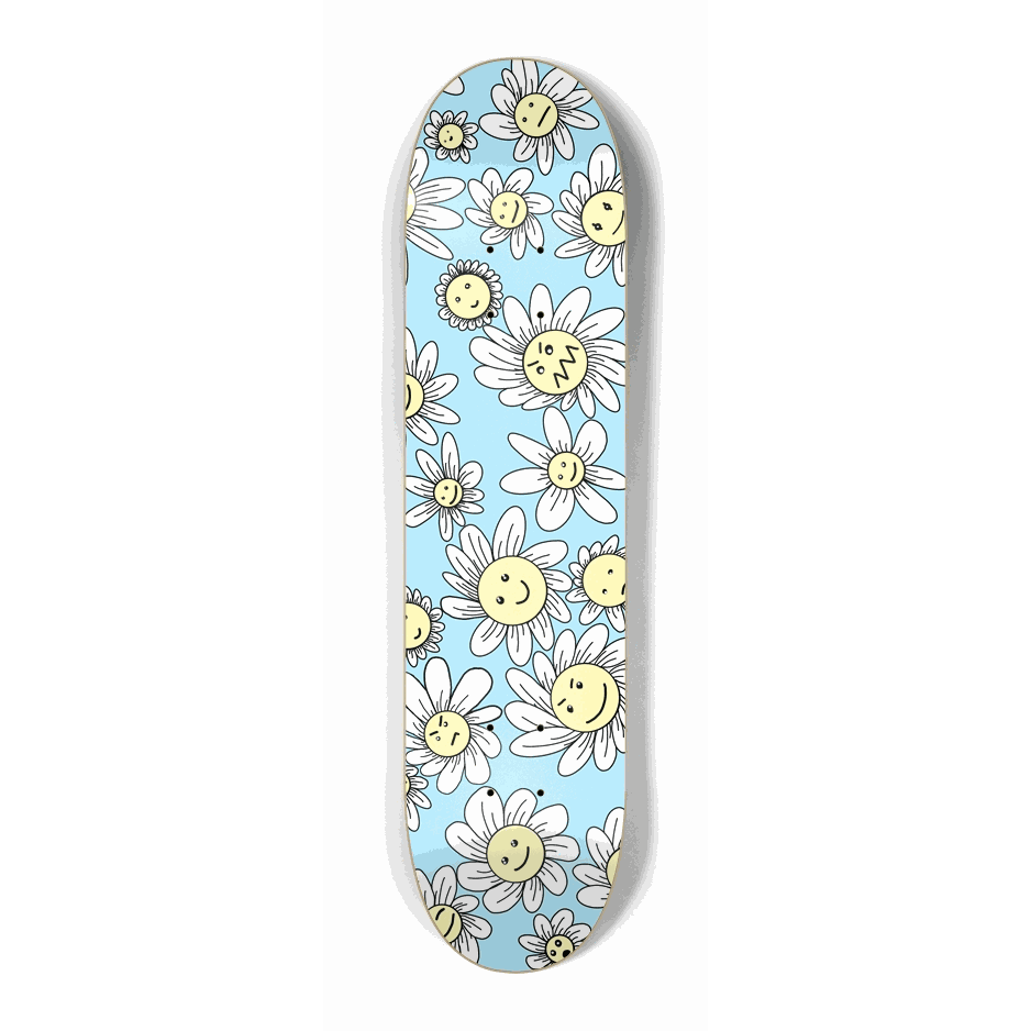 Flower Frenzy (Blue) Mini 7.25 City Vision Skateboards