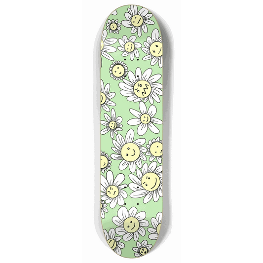 Skateboard - Flower Frenzy (Green) 8.00 by City Vision Skateboards (8.00)