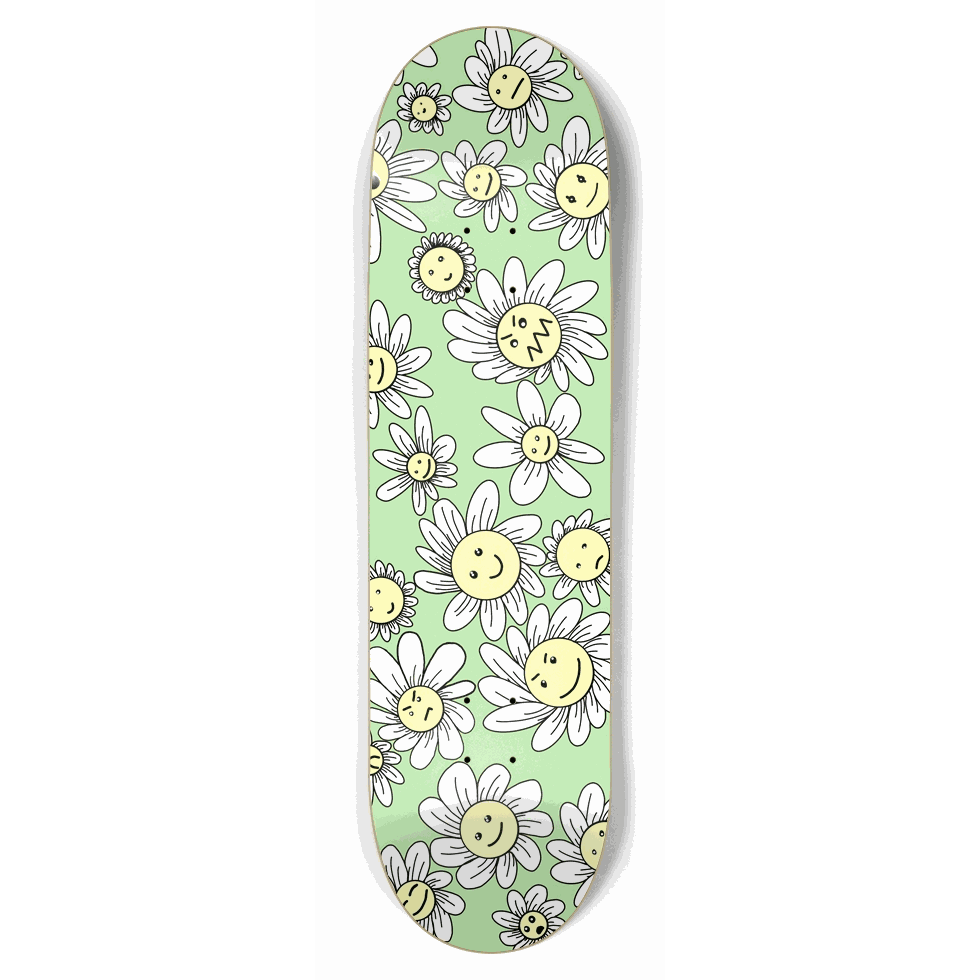 Flower Frenzy (Green) 8.75 City Vision Skateboards