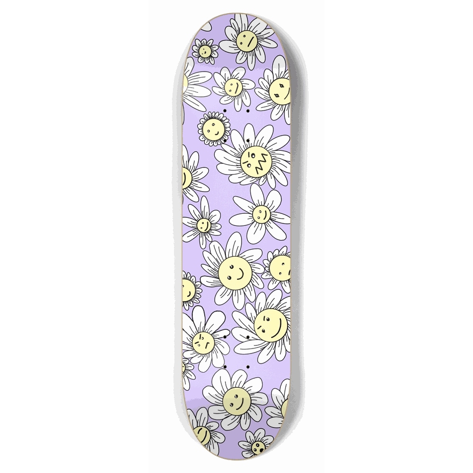 Flower Frenzy (Purple) 7.75 City Vision Skateboards