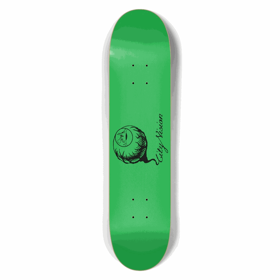 Green and Black Logo 7.50 City Vision Skateboards  City Vision Skateboards 7.50