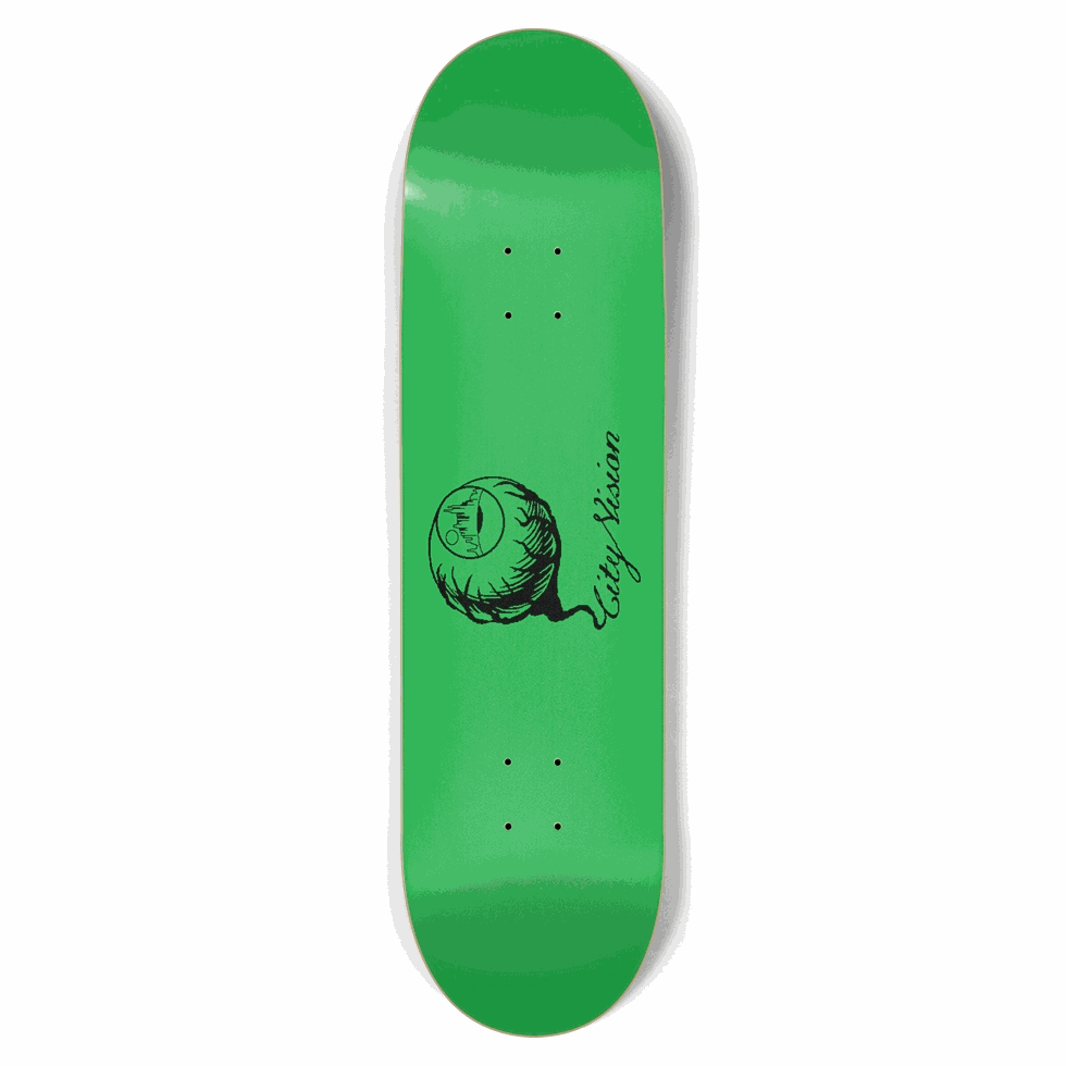 Green and Black Logo 8.75 City Vision Skateboards  City Vision Skateboards 8.75
