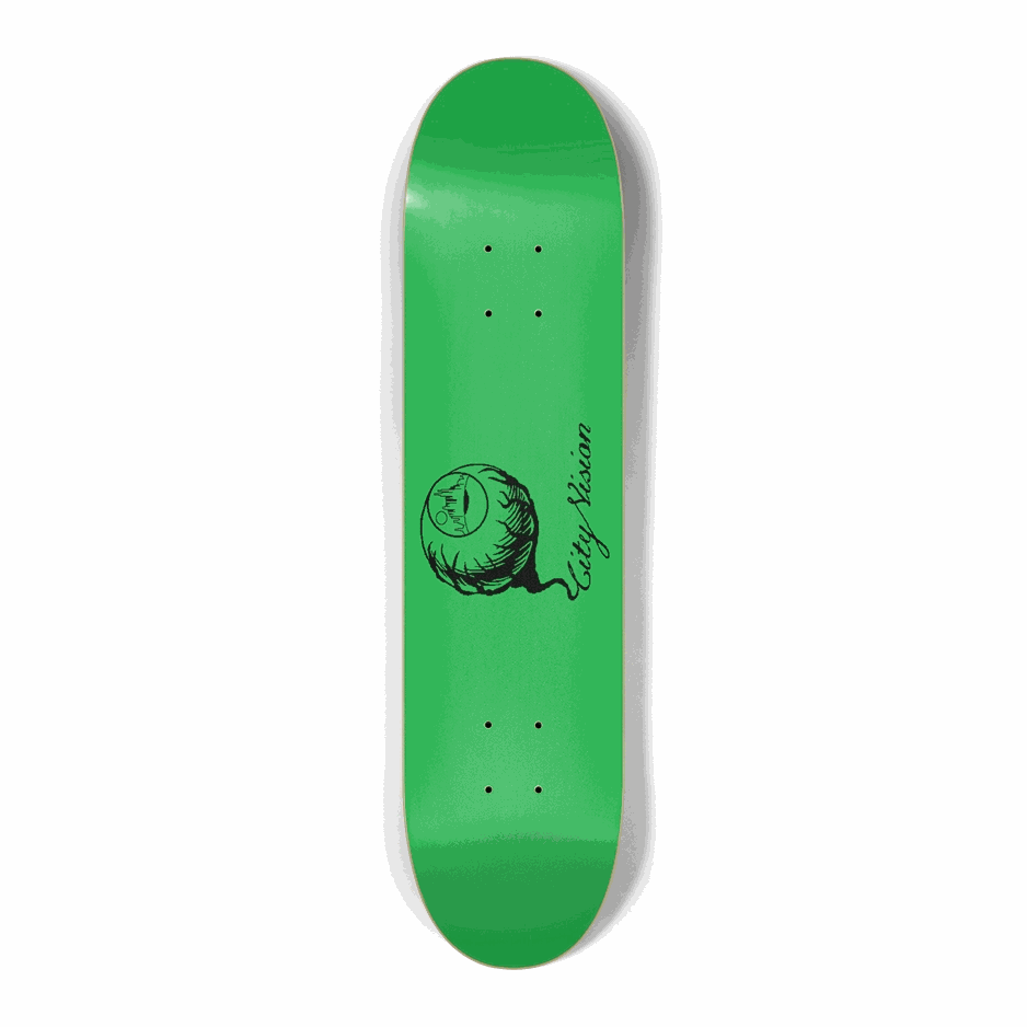 Green and Black Logo Mini 7.25 City Vision Skateboards  City Vision Skateboards 7.25