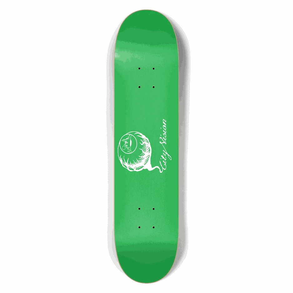 Green and White Logo 7.50 City Vision Skateboards  City Vision Skateboards 7.50