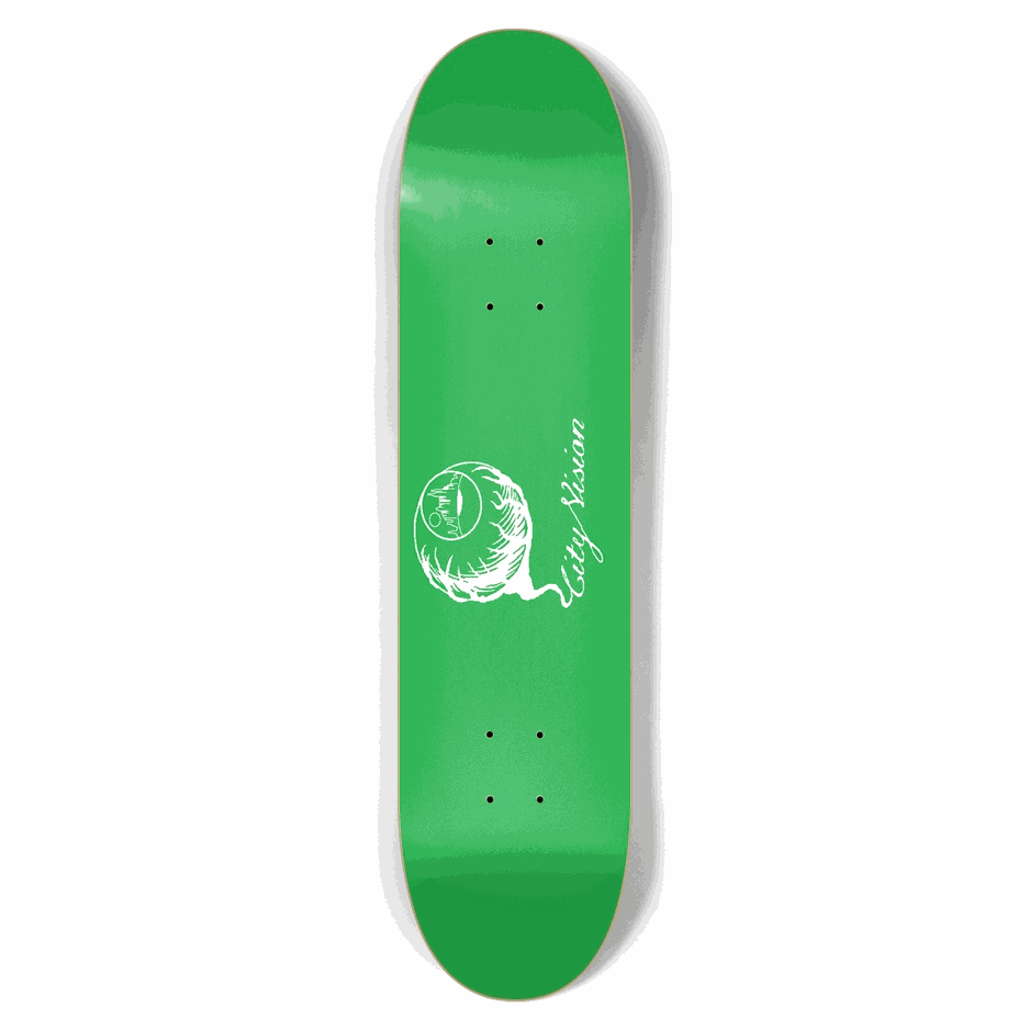 Green and White Logo 7.62 City Vision Skateboards  City Vision Skateboards 7.62