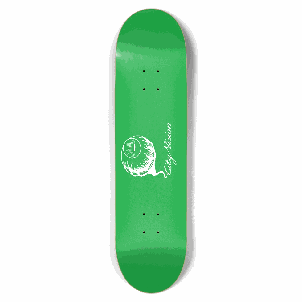 Green and White Logo 8.50 City Vision Skateboards  City Vision Skateboards 8.50