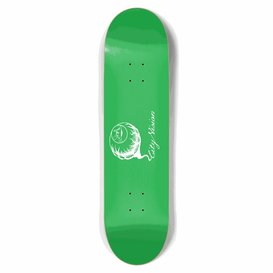 Green and White Logo 8.50 City Vision Skateboards  City Vision Skateboards 8.50