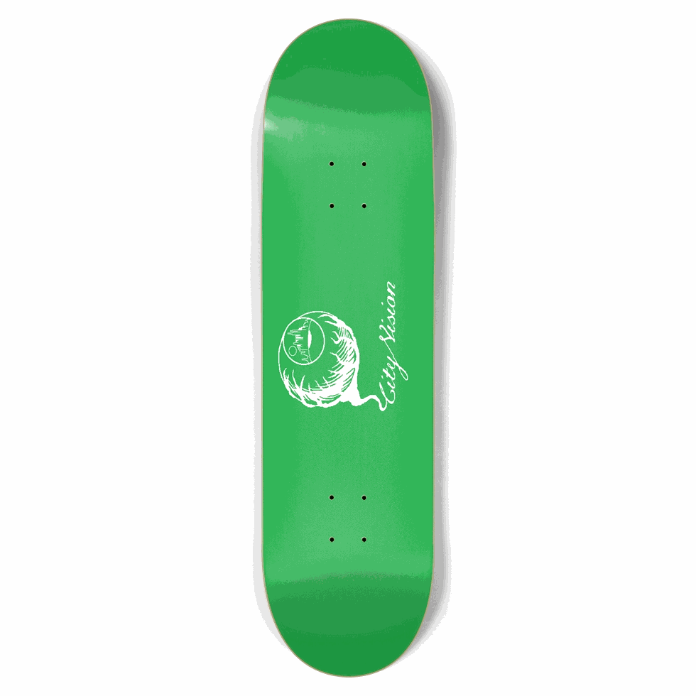 Green and White Logo 8.75 City Vision Skateboards  City Vision Skateboards 8.75