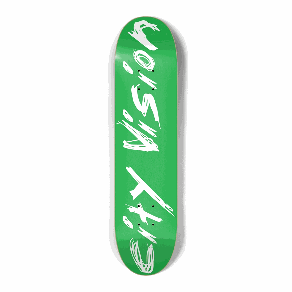 Green and White Name Mini 7.25 City Vision Skateboards  City Vision Skateboards 7.25