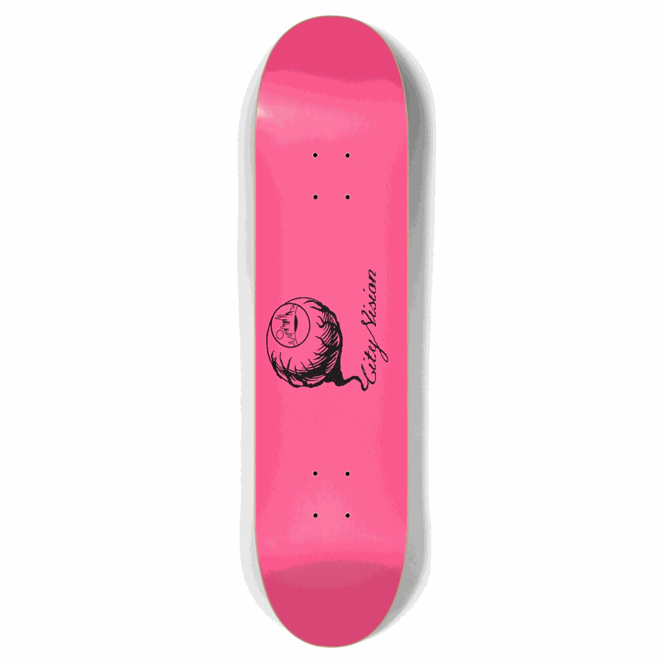 Hot Pink and Black Logo 7.87 City Vision Skateboards  City Vision Skateboards 7.87