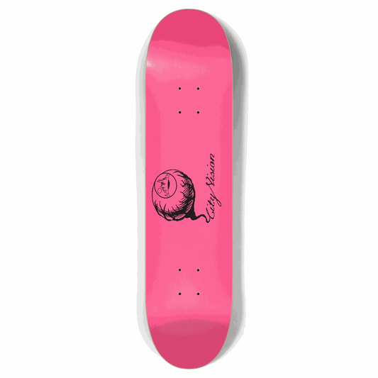 Hot Pink and Black Logo 7.87 City Vision Skateboards  City Vision Skateboards 7.87