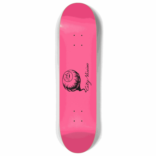 Hot Pink and Black Logo 8.00 City Vision Skateboards  City Vision Skateboards 8.00