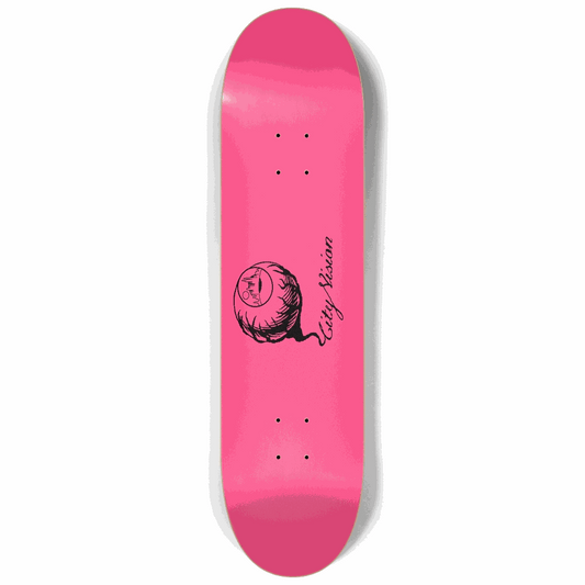 Hot Pink and Black Logo 8.25 City Vision Skateboards  City Vision Skateboards 8.25