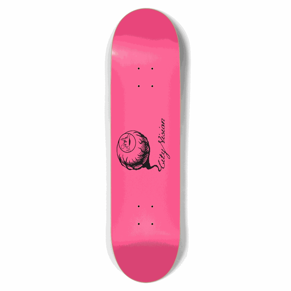 Hot Pink and Black Logo 8.50 City Vision Skateboards  City Vision Skateboards 8.50