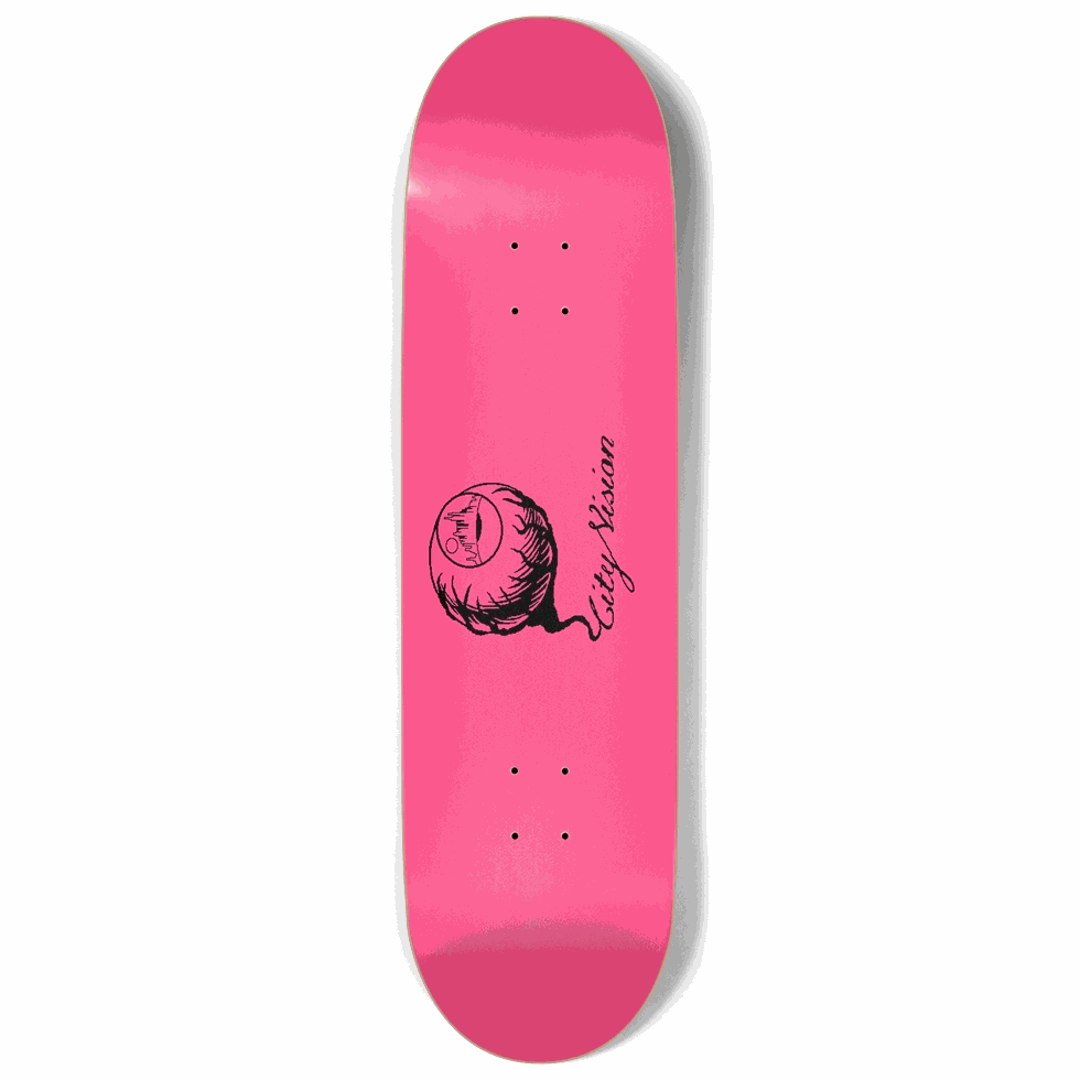 Hot Pink and Black Logo 9.00 City Vision Skateboards  City Vision Skateboards 9.00