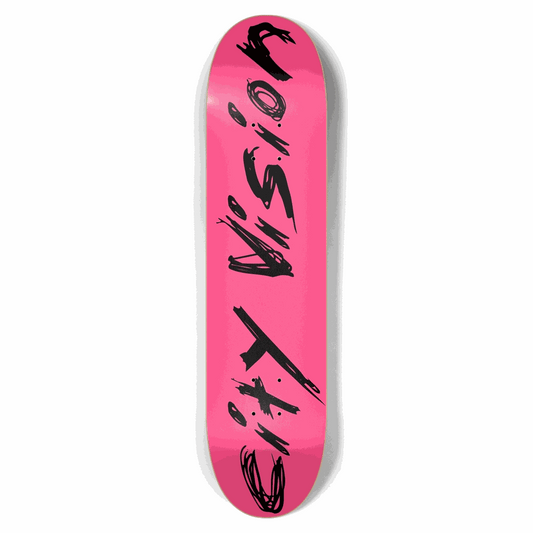 Hot Pink and Black Name 7.62 City Vision Skateboards  City Vision Skateboards 7.62