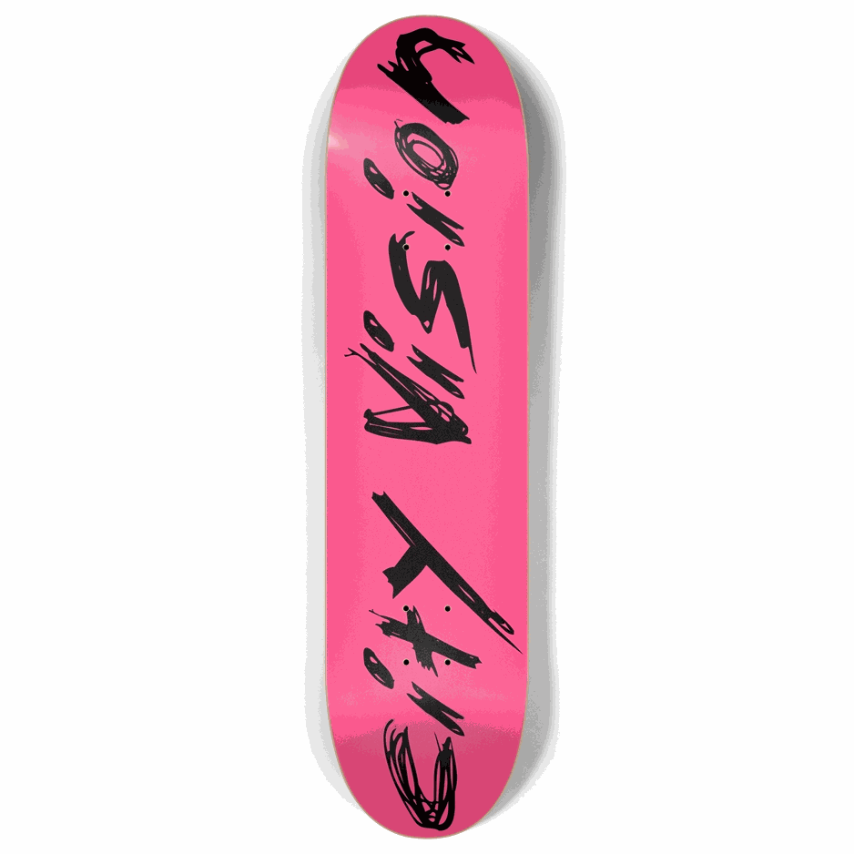 Hot Pink and Black Name 8.00 City Vision Skateboards  City Vision Skateboards 8.00