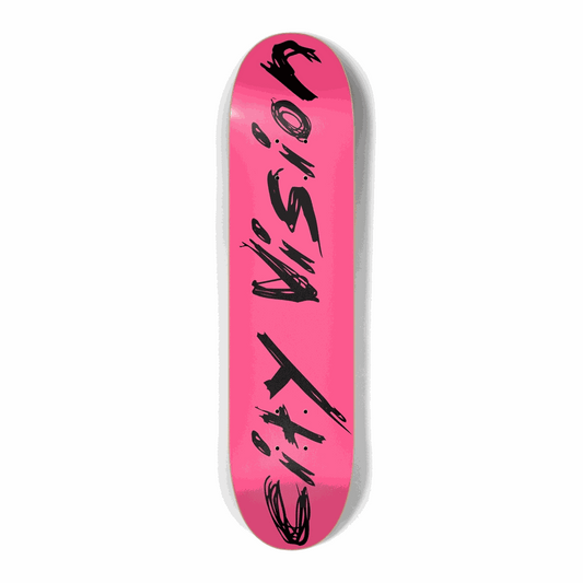 Hot Pink and Black Name Mini 7.25 City Vision Skateboards  City Vision Skateboards 7.25