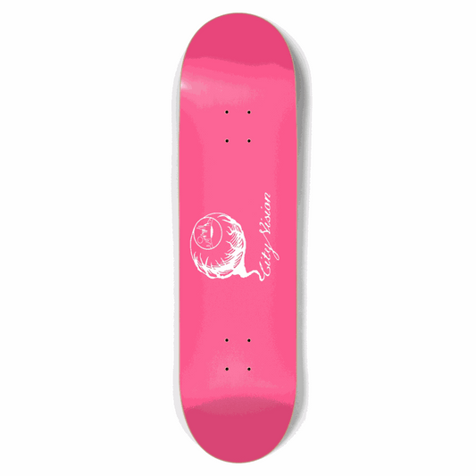 Hot Pink and White Logo 8.75 City Vision Skateboards  City Vision Skateboards 8.75