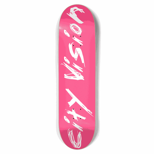 Hot Pink and White Name 8.50 City Vision Skateboards  City Vision Skateboards 8.50