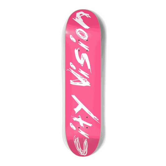 Hot Pink and White Name Mini 7.25 City Vision Skateboards  City Vision Skateboards 7.25