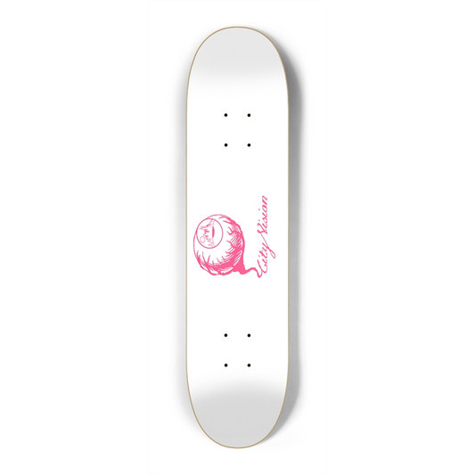 White and Hot Pink Logo Mini 7.25